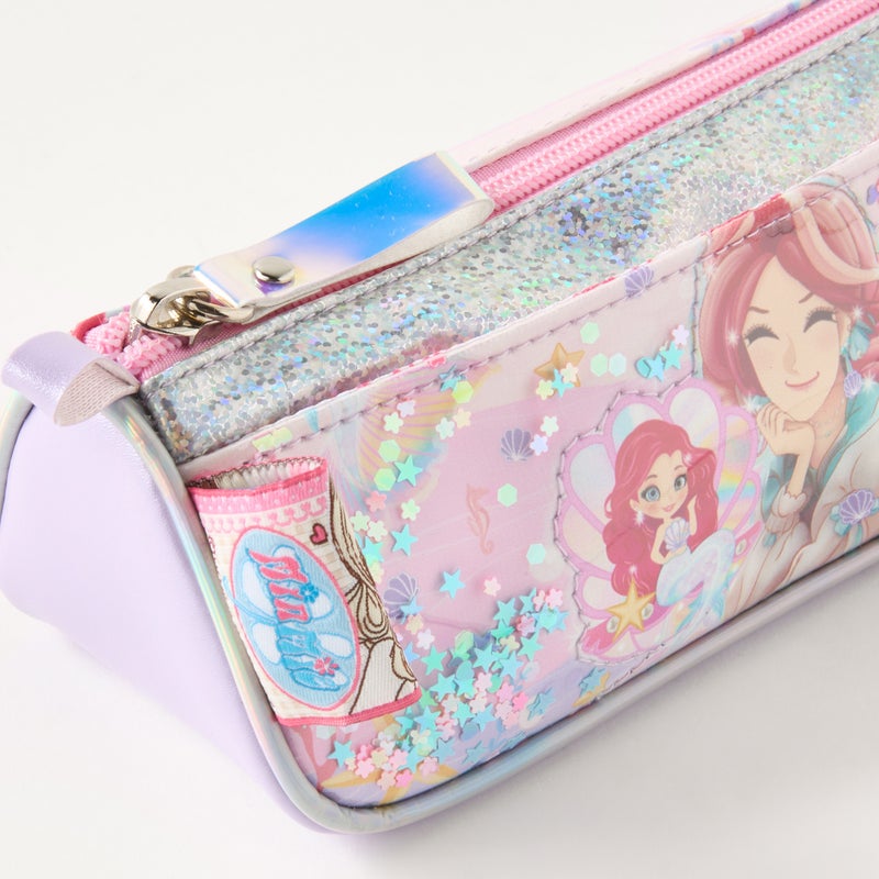 Minmie Mermaid-Pouch-1 Cmprt-Printed (Pvc) Pastel Purple \ 20X8X9 - Image 3
